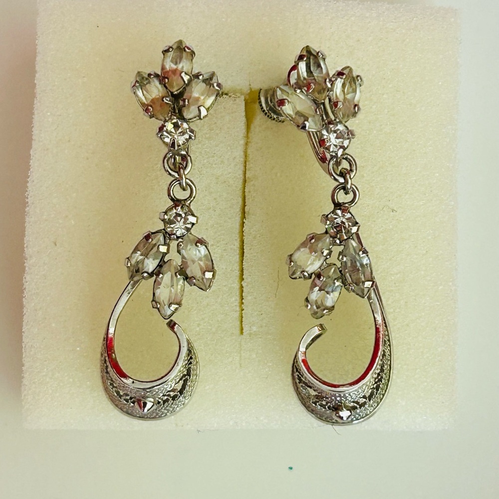 Sterling Silver Vintage Crystal Drop Earrings
